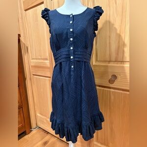 Marc by Marc Jacobs silk navy button-down dress women’s size 8